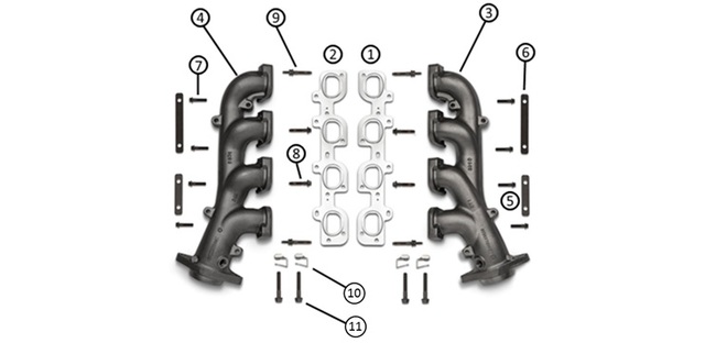 Mopar Gen III HEMI Engine Exhaust Installation Kit - Click Image to Close